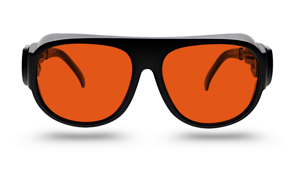 Gafas dentales con filtro naranja en Madrid para uso con lámparas LED de fotocurado