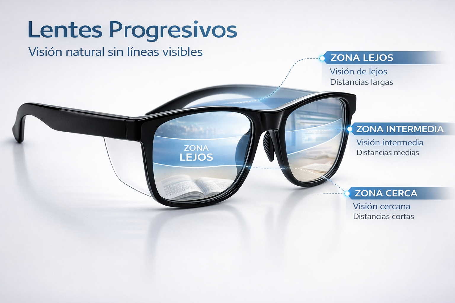Gafas RX-15011 con diseño cómodo y lentes Hi-Index para uso prolongado