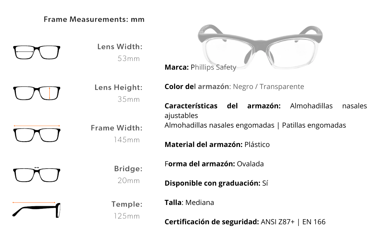 Gafas RX-17007A con opción de lentes antirreflejo para mejorar la visibilidad en el trabajo