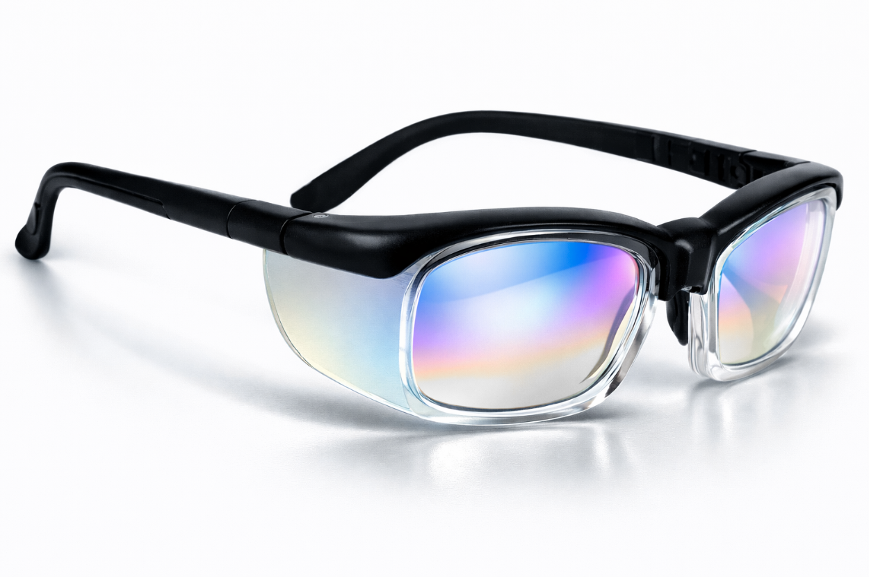 Gafas RX-17007A con protectores laterales y ajuste cómodo para entornos clínicos y de laboratorio