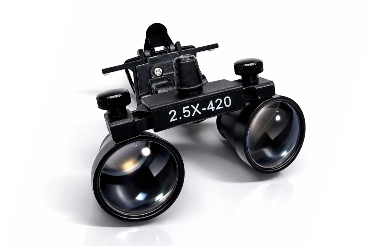Lupas dentales Clip-On 2.5X y 3.5X con campo visual amplio