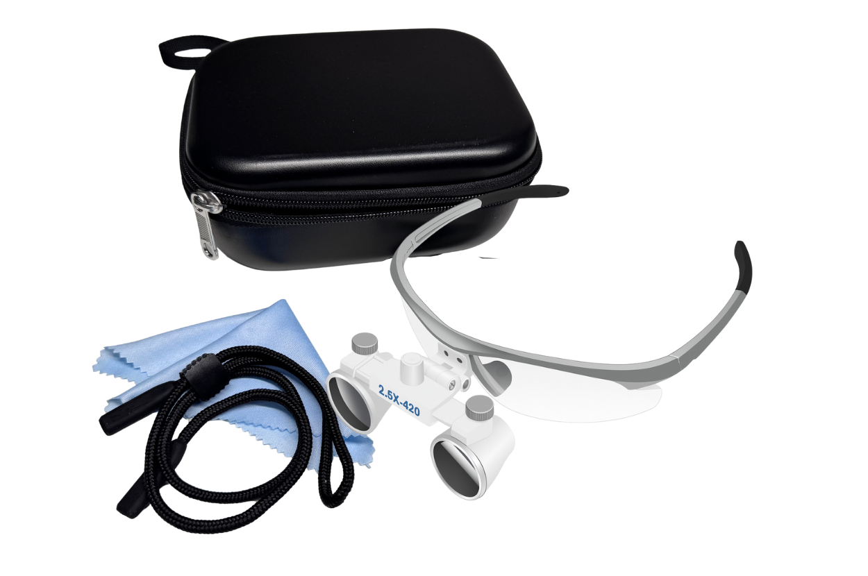 Lupas dentales Sport Flip-Up con aumentos 2.5X y 3.5X para odontología